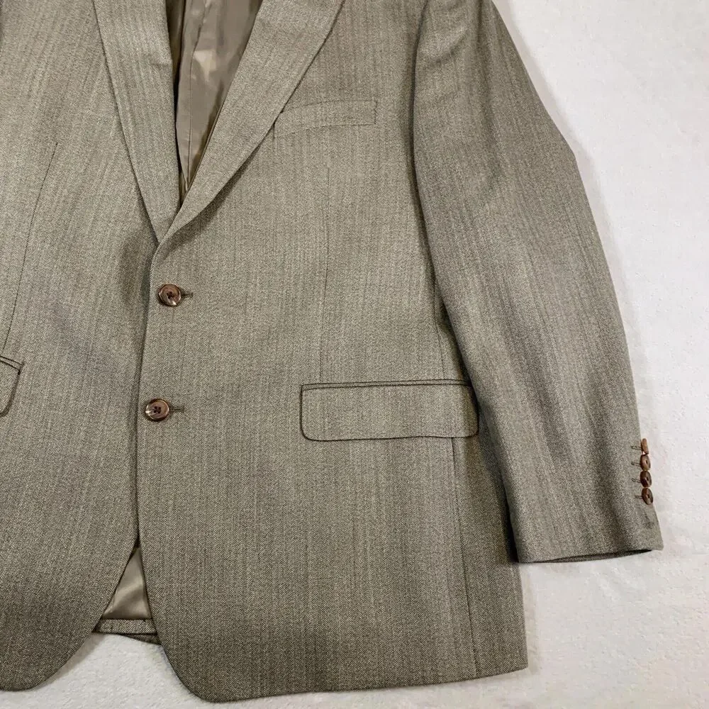 Ralph Ralph Lauren Blazer Men's Sport Coat Size 48R Brown Wool Silk Blend Jacket